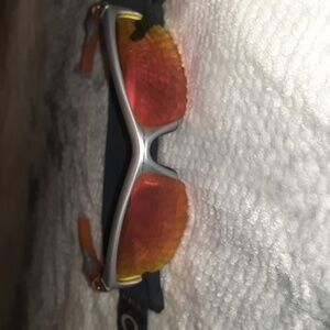 Oakley Half Jacket 2.0 Gray & Orange with Red Lenses Sport Sunglasses